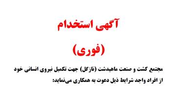 آگهی استخدام شرکت کشت و صنعت ماهیدشت